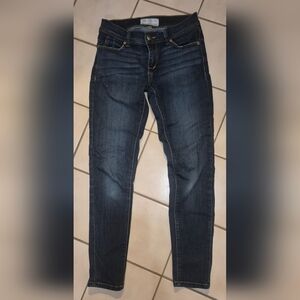 Free People Blue Skinny Jeans with Faded Look
